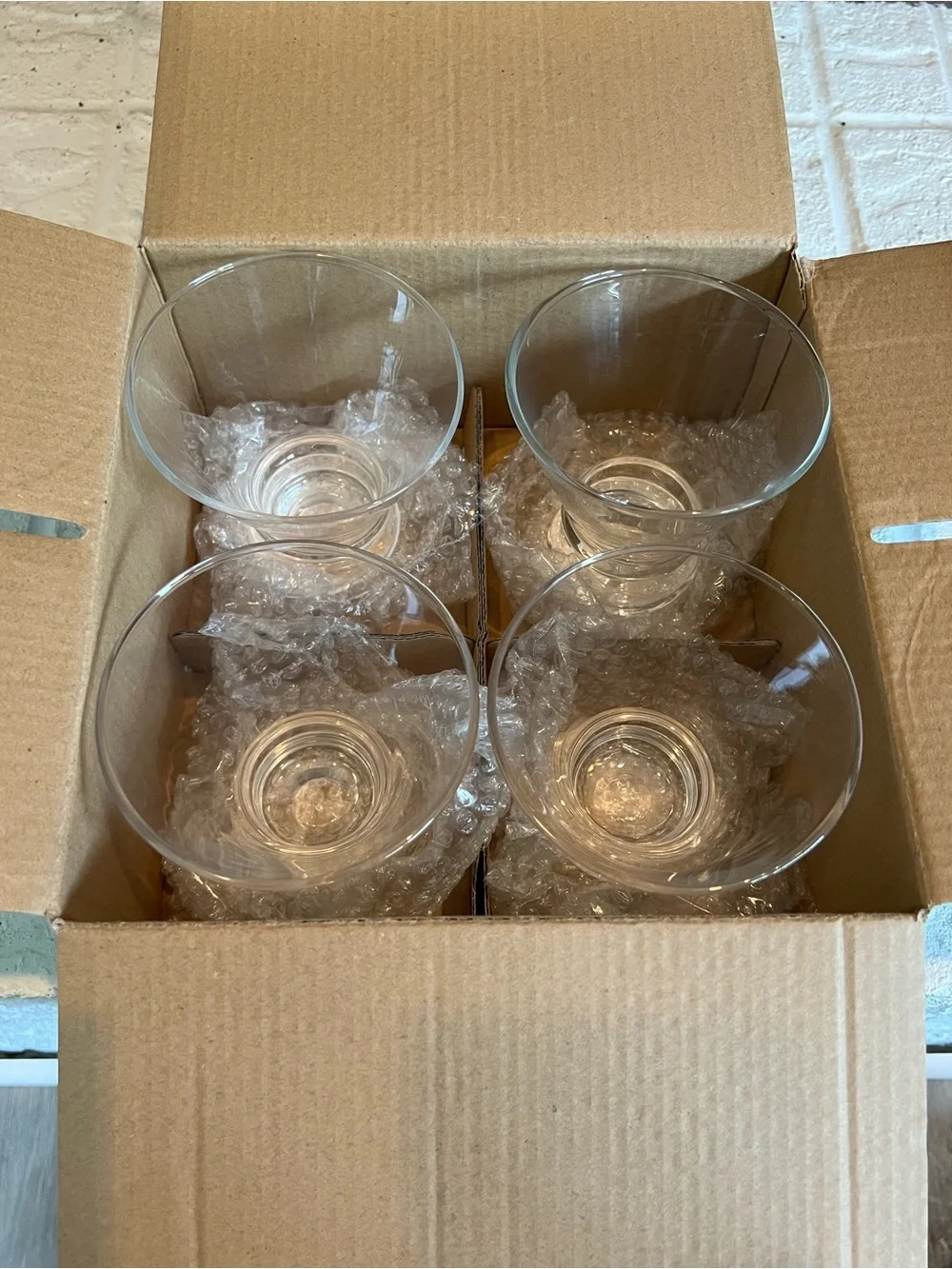 JoyJolt Afina Stemless Martini Glasses – 4 Pc Set, 8 oz (New in Box)